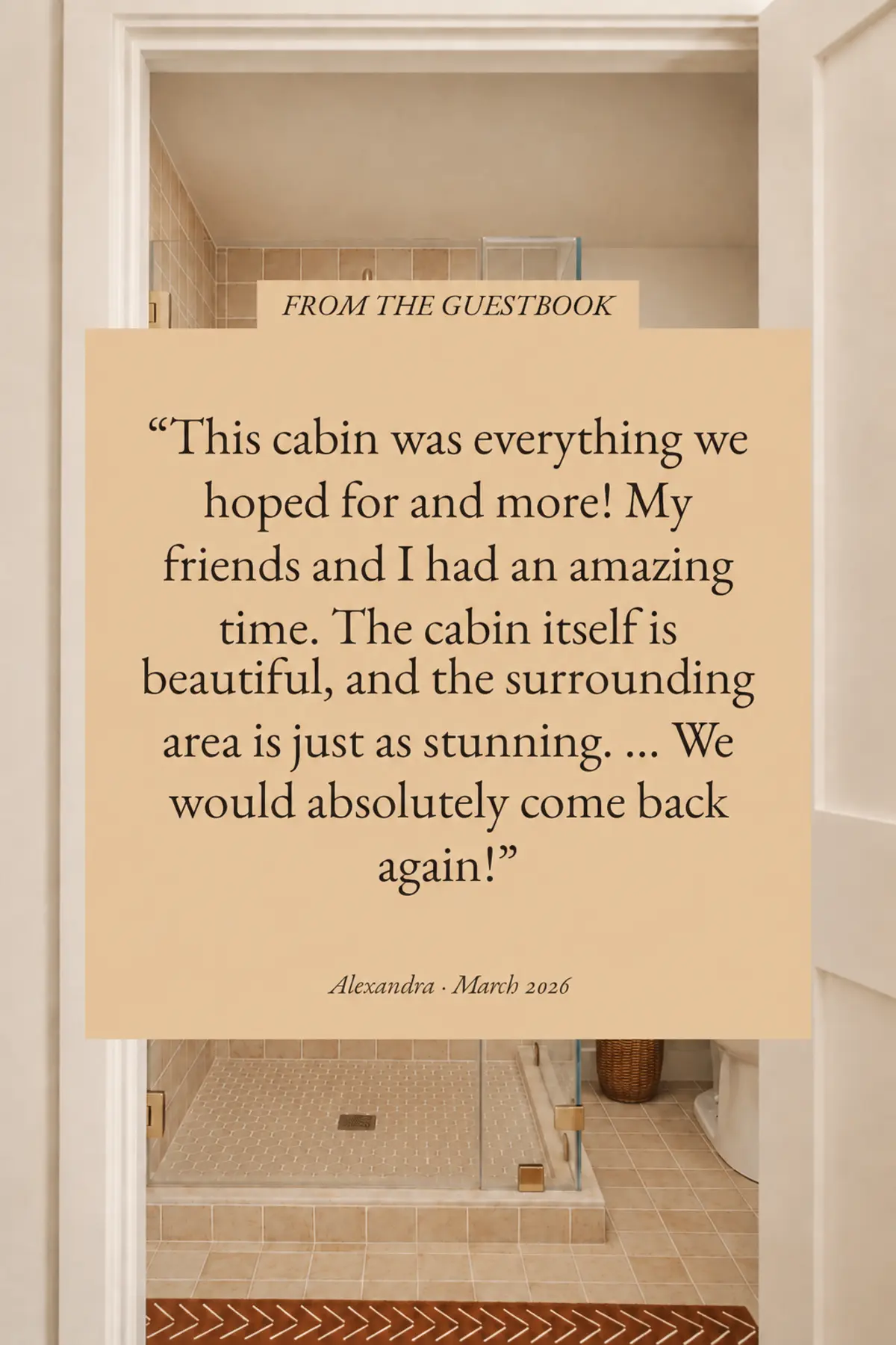 A note from a Moonlight Mountain House guest