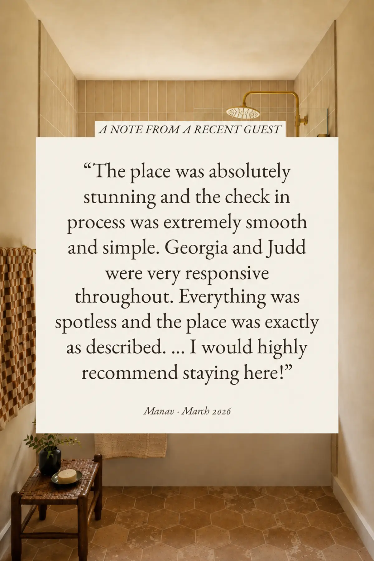 A note from a Moonlight Mountain House guest