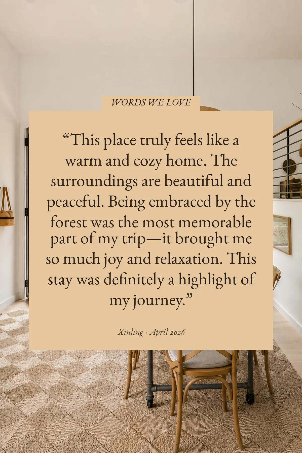 A note from a Moonlight Mountain House guest