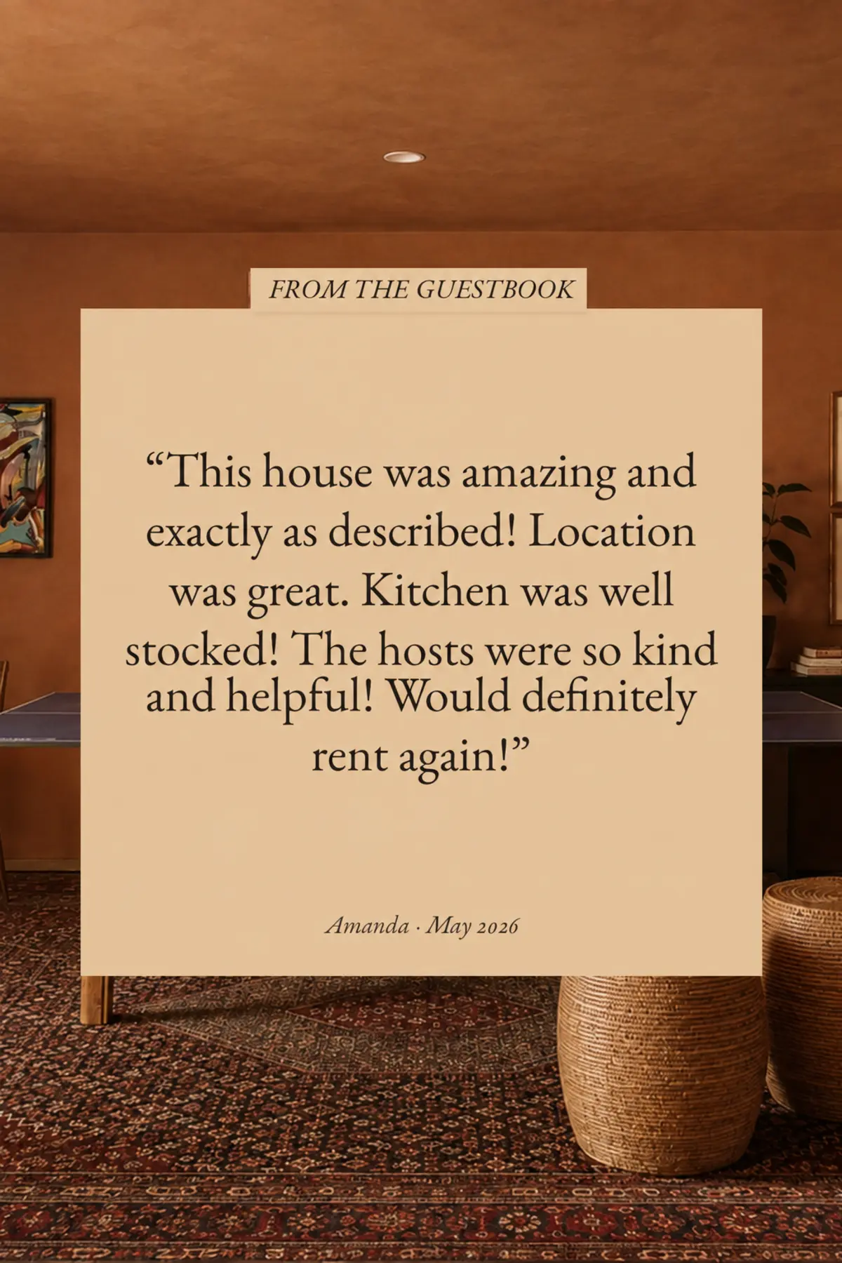 A note from a Moonlight Mountain House guest