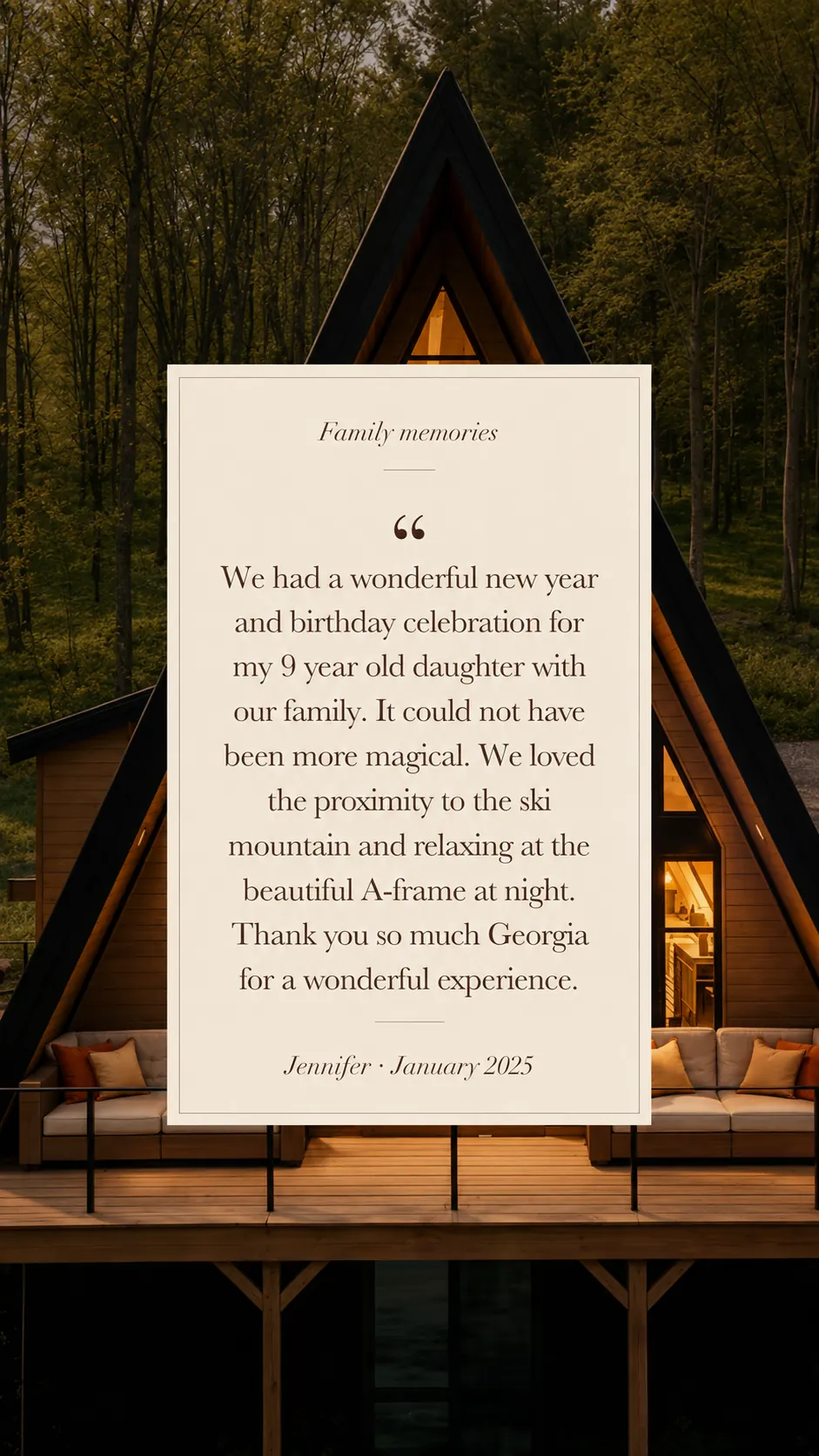 A note from a guest of Moonlight Mountain House