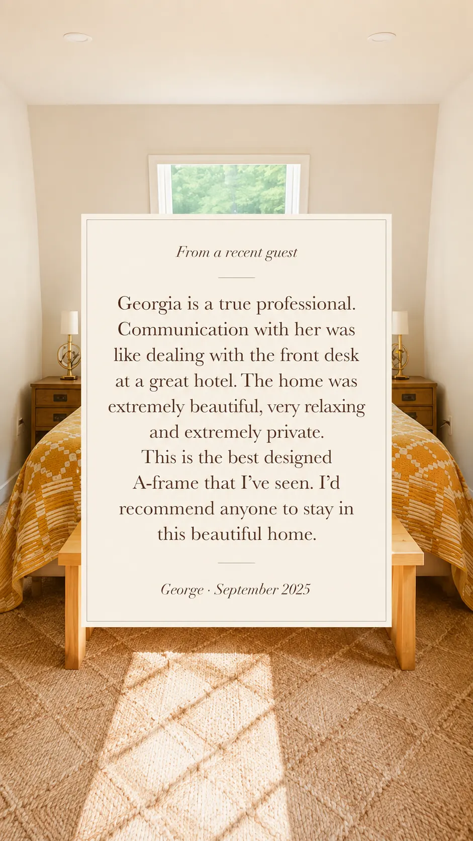 A note from a guest of Moonlight Mountain House