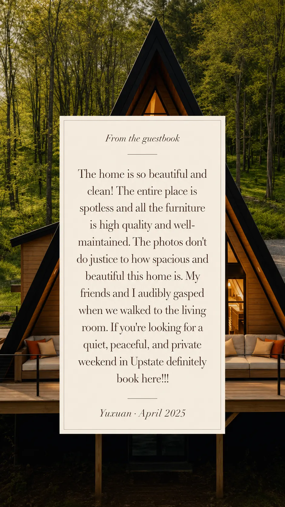 A note from a guest of Moonlight Mountain House
