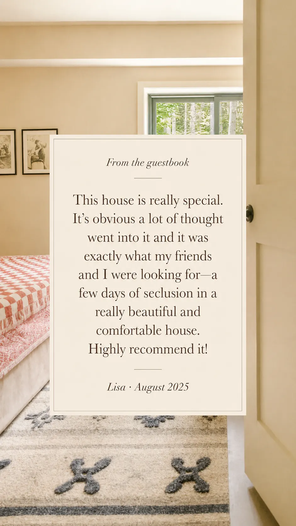A note from a guest of Moonlight Mountain House